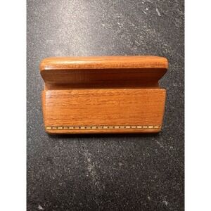 Heartwood Creations Wooden Business Card Holder –3.5" Inlaid Wood Made In USA
